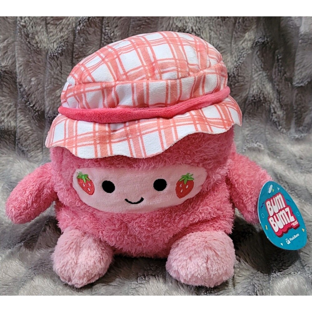 Bum Bumz Jenny Picnic Pink Strawberry Plush Stuffed Toy 7" NWT